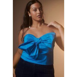 NWT Anthropologie Bow Tie Tube Top 2X $130 Blue HTF Hutch Strapless Tube Top